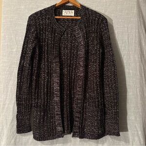 Robby Kent Vintage Open Cardigan Long Sleeve Black/Silver Women’s Sz “M”